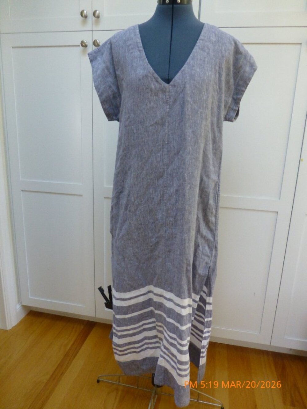 WHITE LABEL by The White Company Blue and White Linen Dress size 10 Beachy